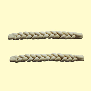 Expanded rawhide braided roll