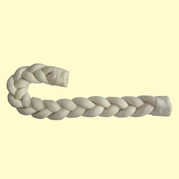 Expanded rawhide braided cane