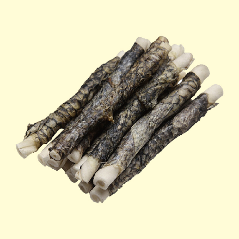 Rawhide twist stick wrap salmon skin