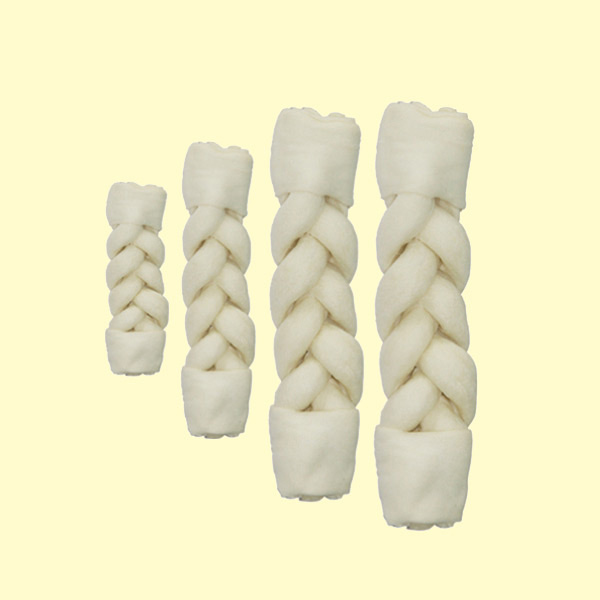 Expanded rawhide braided ring