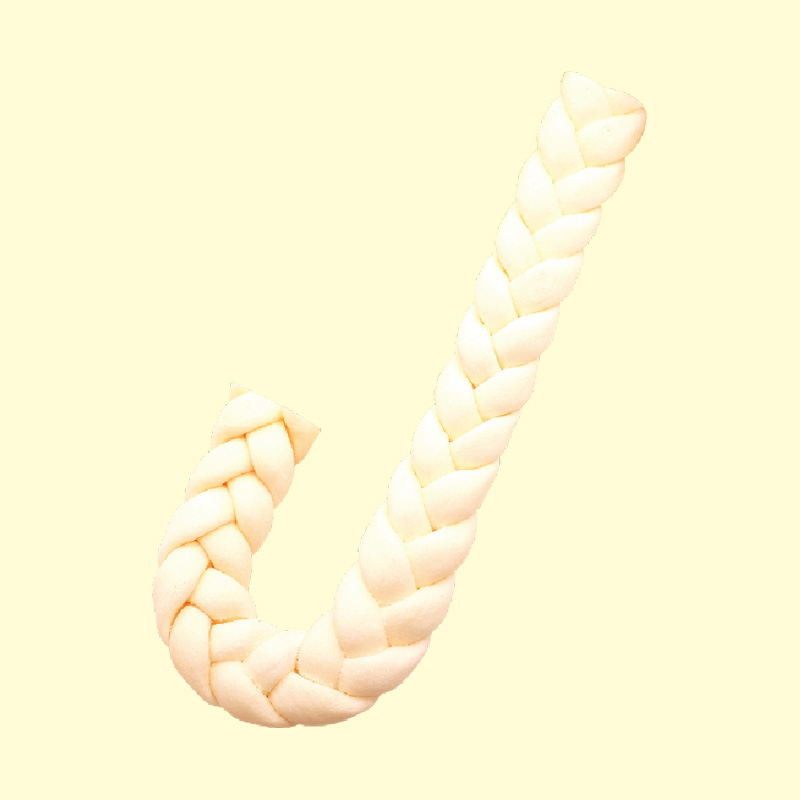 Expanded rawhide braided cane