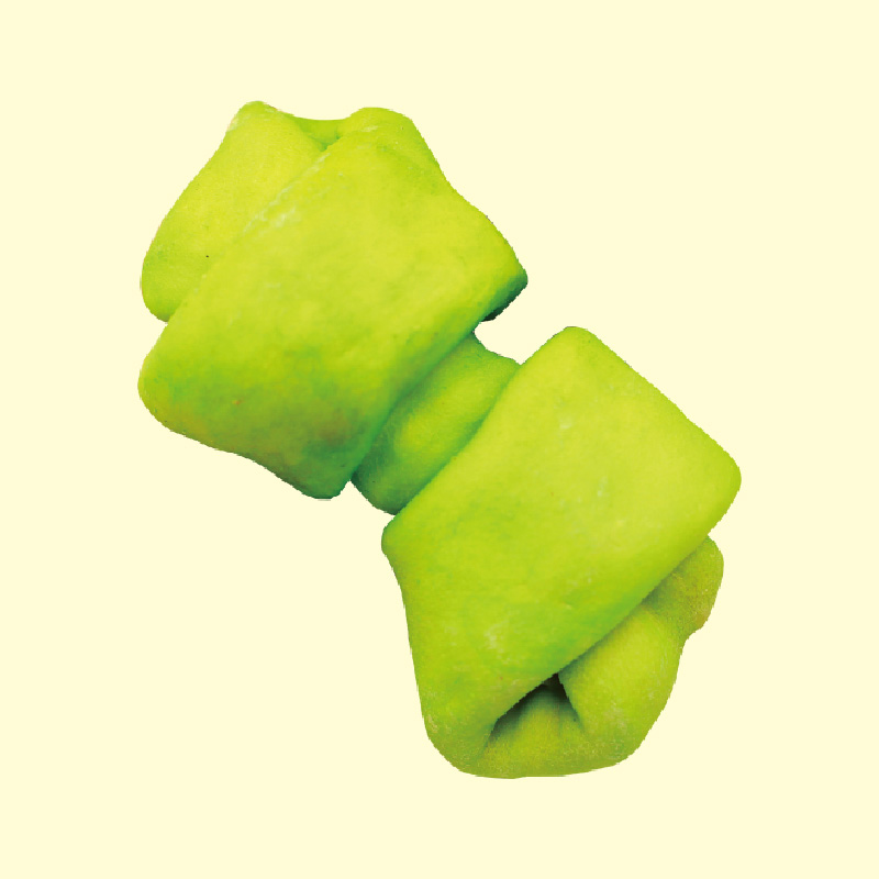 Minty expanded rawhide knotted bone