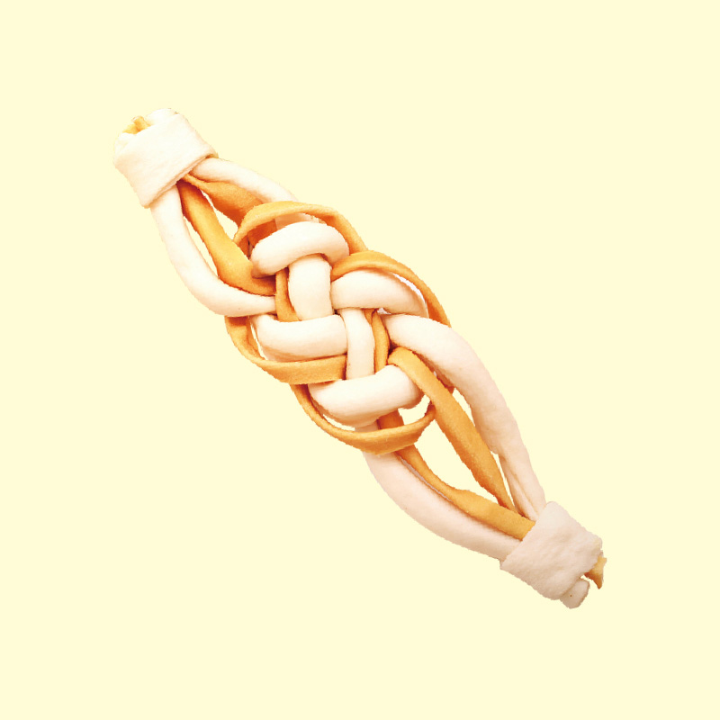 Double color rawhide tug